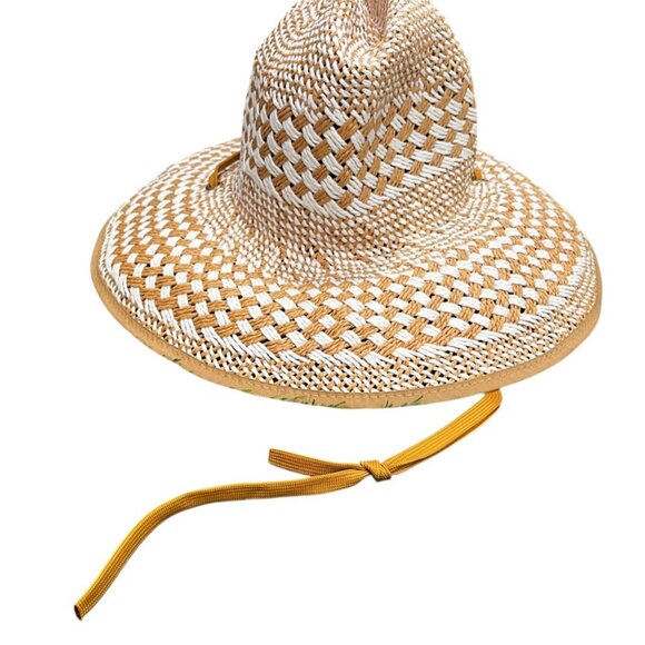 BP Women's Coastal Cowgirl Woven Straw Hat Wide Brim with Tie Strap Resort OS - Picture 3 of 10